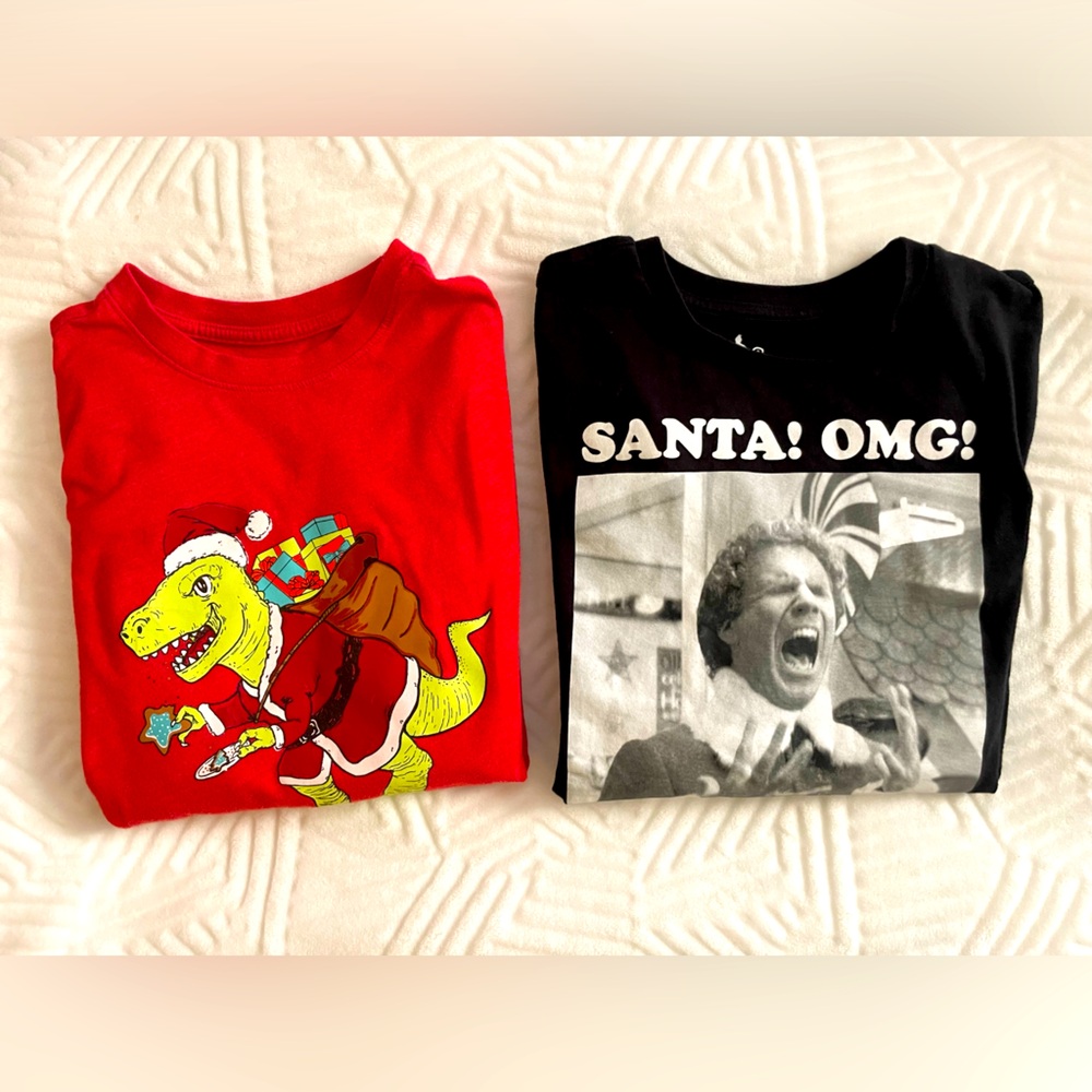 Two Boys Christmas Long Sleeve Shirt Size Medium